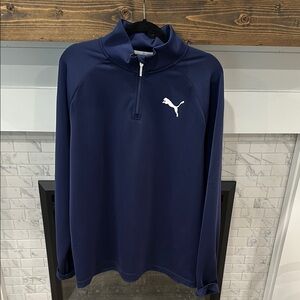 Puma navy Blue and White Performance Jacket pullover sweater